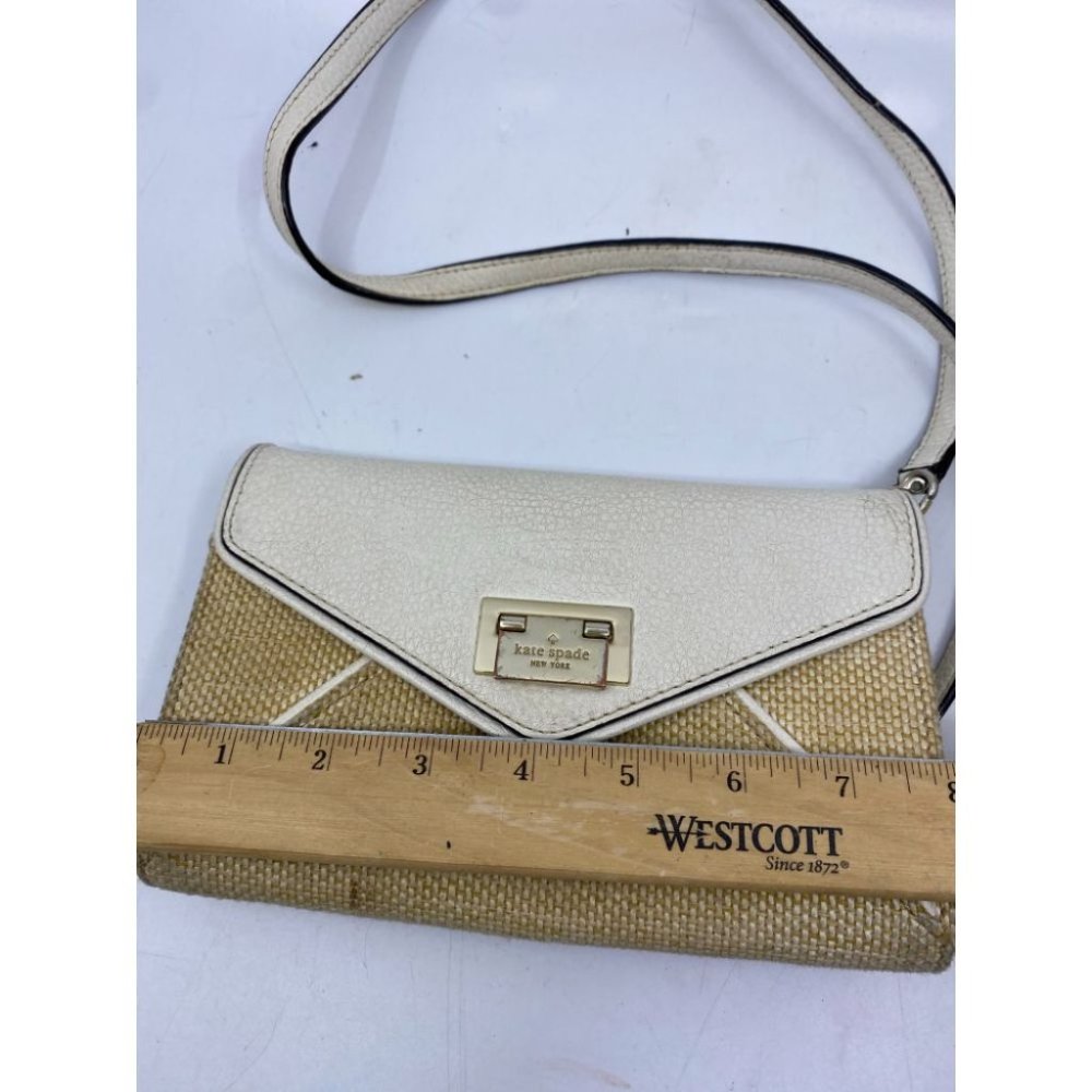 Kate Spade White Tan Fabric Crossbody Bag - Picture 5 of 9